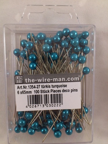 Colored pins 6 mm 100 p. turkis